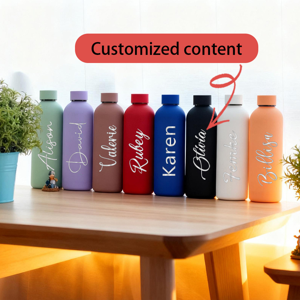 Name Sports Equipment - Personalisierbare Thermoskanne mit kleinem Mundstück, Outdoor-Edelstahlflasche,