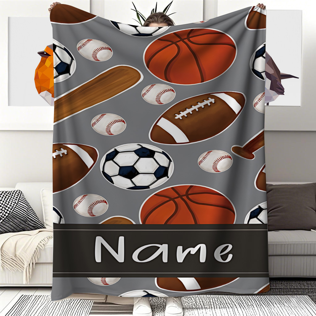 Name Sports Equipment - 1, individuelle Namensdecke, Sportausrüstung in Grau,