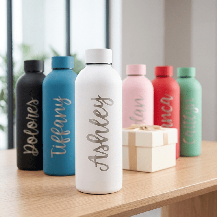 Name Sports Equipment - Personalisierte Edelstahl-Wasserflasche, individuell gravierte, isolierte Thermosflasche