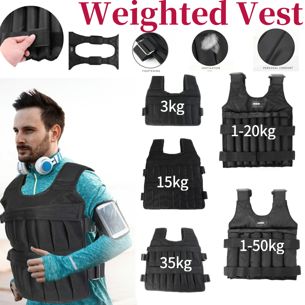 Sports Equipment Club - 3/15/35kg Trainings-Gewichtsweste Verstellbare Übungsweste Trainingsausrüstung für