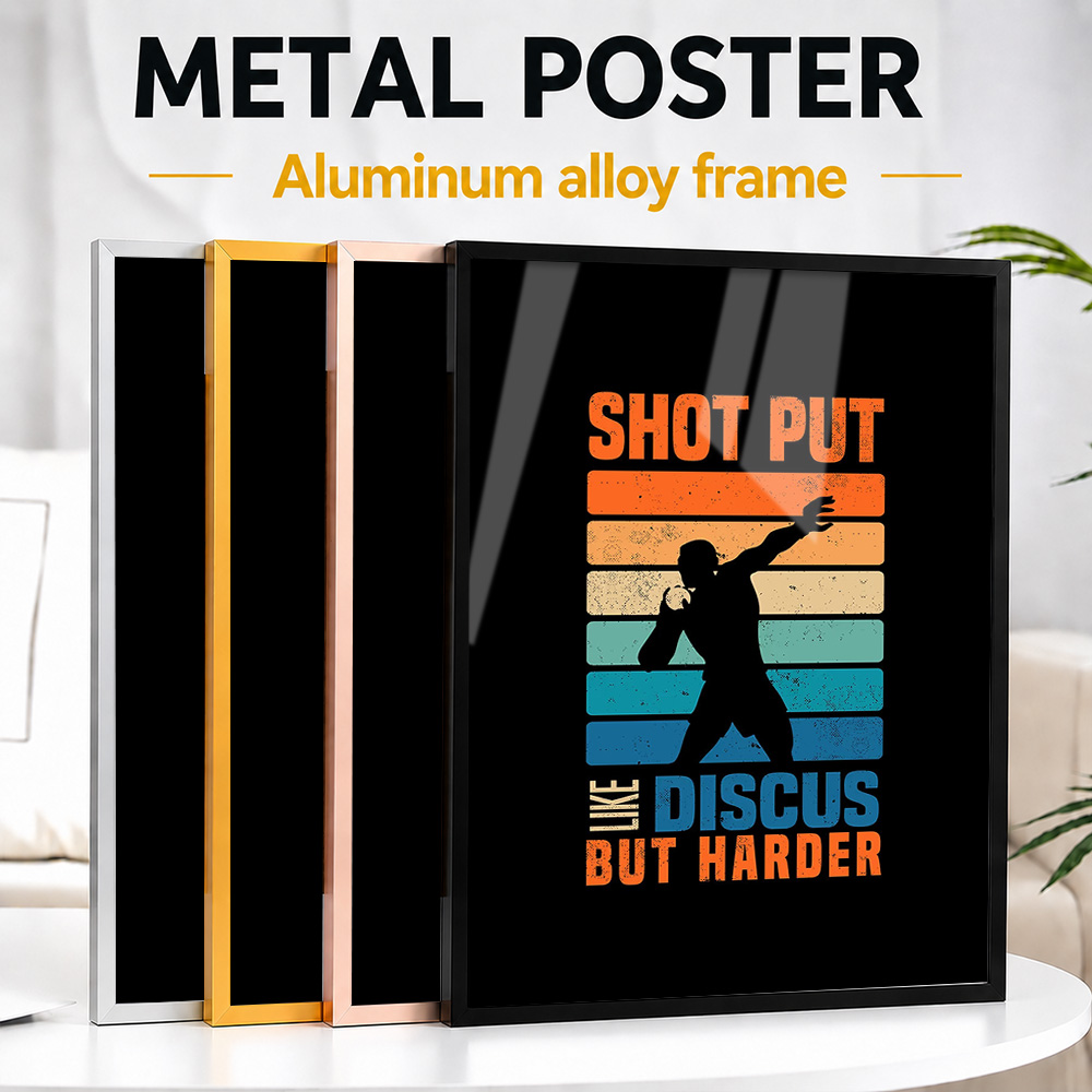 Shot Put Metal - Kugelstoß-Metallposter im Rahmen, personalisiertes Foto, inspirierende
