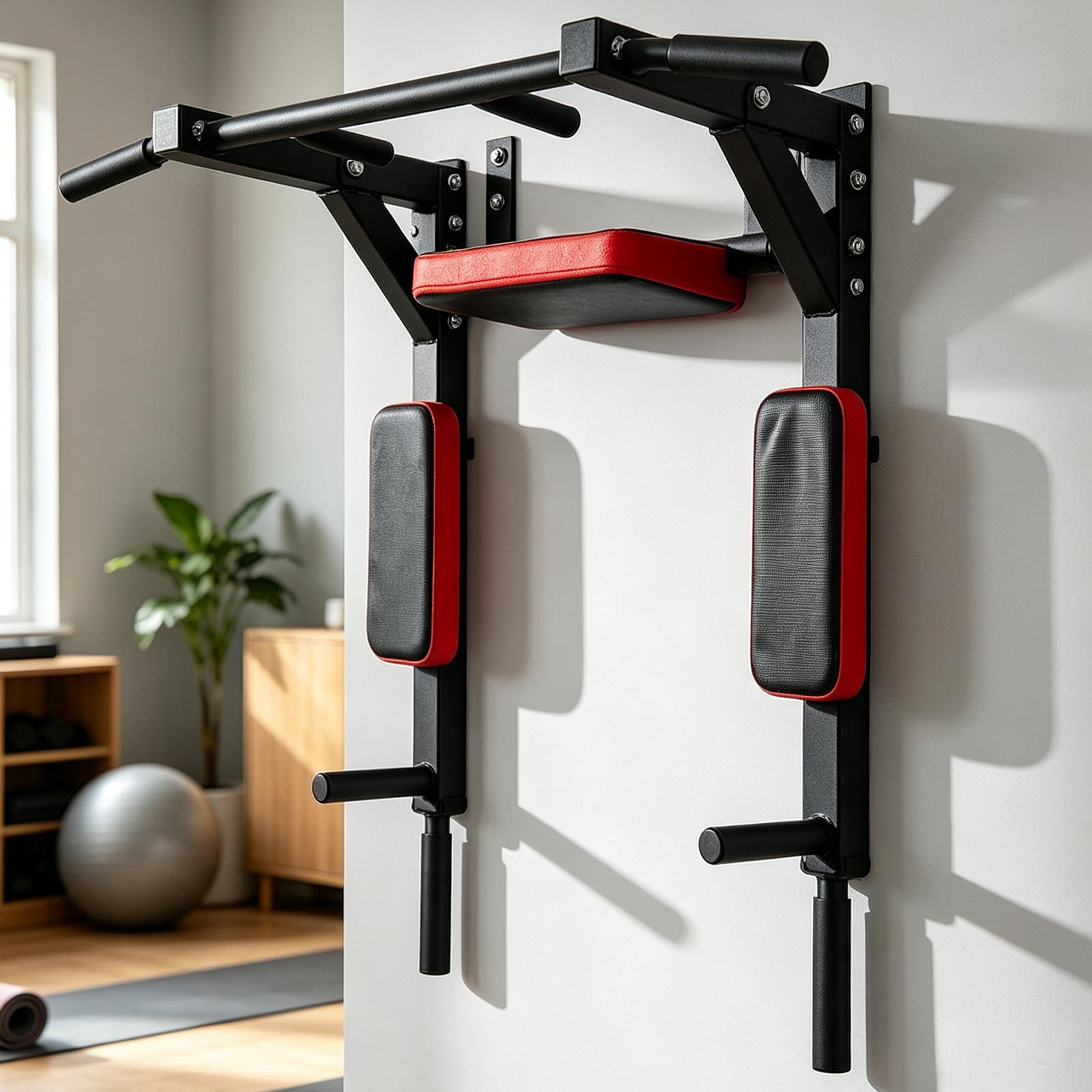 Sports Equipment For Home - Wandmontierte Klimmzugstange, Fitness-Horizontalstange, multifunktionale Dip-Station mit