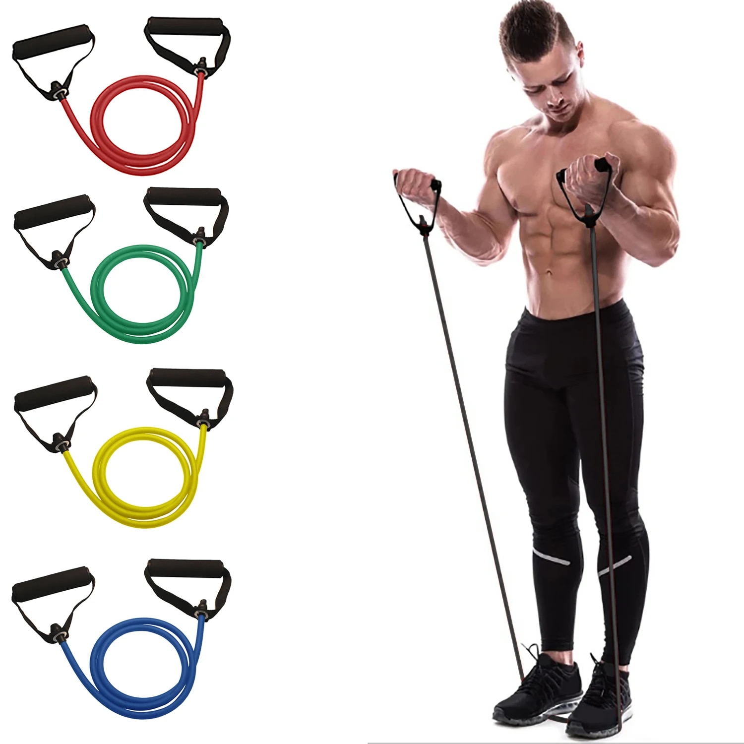 Widerstandsbänder mit Griffen, – Sports Equipment Club Bewertung und Preis