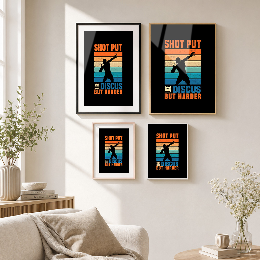 Kugelstoß-Metallposter im Rahm – Shot Put Metal Bewertung und Preis